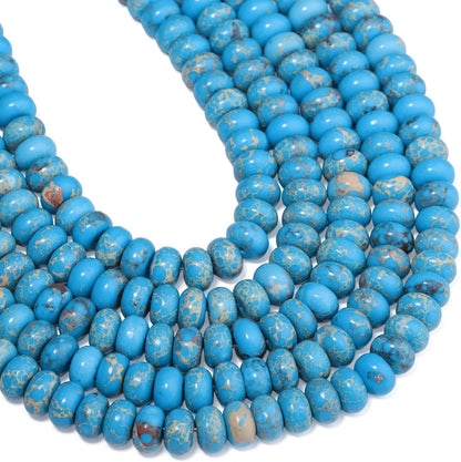 5x8mm Natural Green Lemon Jade Stone Rondelle Beads, 75PCS Spacer Round Loose Abacus Beads for Jewelry Making, Gemstone for Bracelet Necklace Earrings, Arts and Crafts