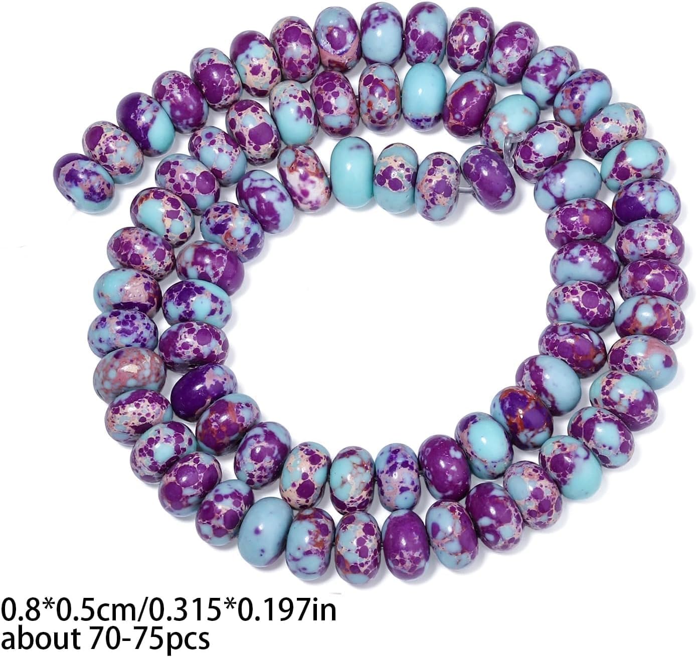 5x8mm Natural Green Lemon Jade Stone Rondelle Beads, 75PCS Spacer Round Loose Abacus Beads for Jewelry Making, Gemstone for Bracelet Necklace Earrings, Arts and Crafts