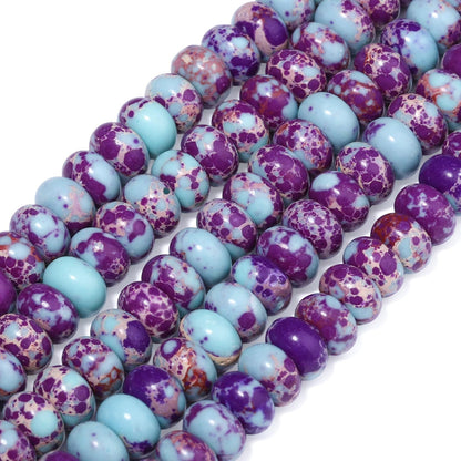 5x8mm Natural Green Lemon Jade Stone Rondelle Beads, 75PCS Spacer Round Loose Abacus Beads for Jewelry Making, Gemstone for Bracelet Necklace Earrings, Arts and Crafts