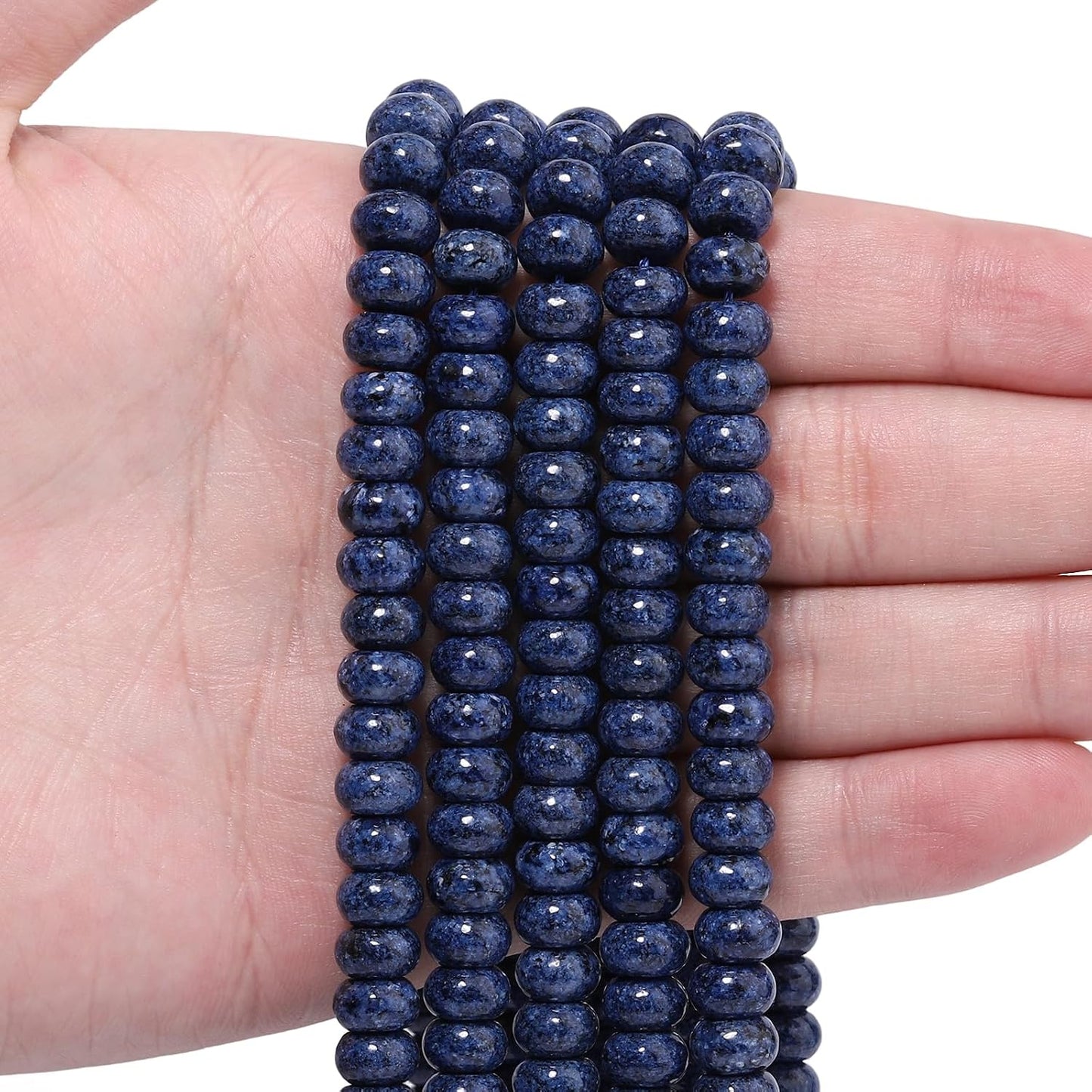 5x8mm Natural Green Lemon Jade Stone Rondelle Beads, 75PCS Spacer Round Loose Abacus Beads for Jewelry Making, Gemstone for Bracelet Necklace Earrings, Arts and Crafts
