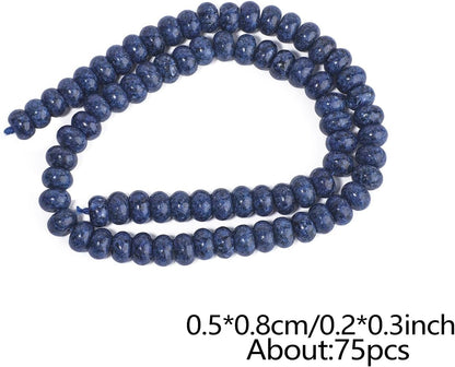 5x8mm Natural Green Lemon Jade Stone Rondelle Beads, 75PCS Spacer Round Loose Abacus Beads for Jewelry Making, Gemstone for Bracelet Necklace Earrings, Arts and Crafts