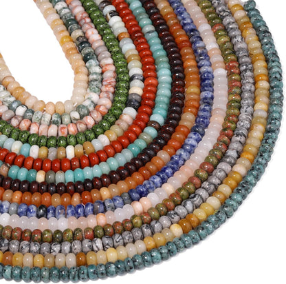 5x8mm Natural Green Lemon Jade Stone Rondelle Beads, 75PCS Spacer Round Loose Abacus Beads for Jewelry Making, Gemstone for Bracelet Necklace Earrings, Arts and Crafts