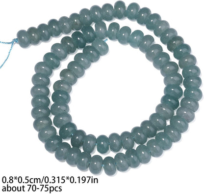 5x8mm Natural Green Lemon Jade Stone Rondelle Beads, 75PCS Spacer Round Loose Abacus Beads for Jewelry Making, Gemstone for Bracelet Necklace Earrings, Arts and Crafts