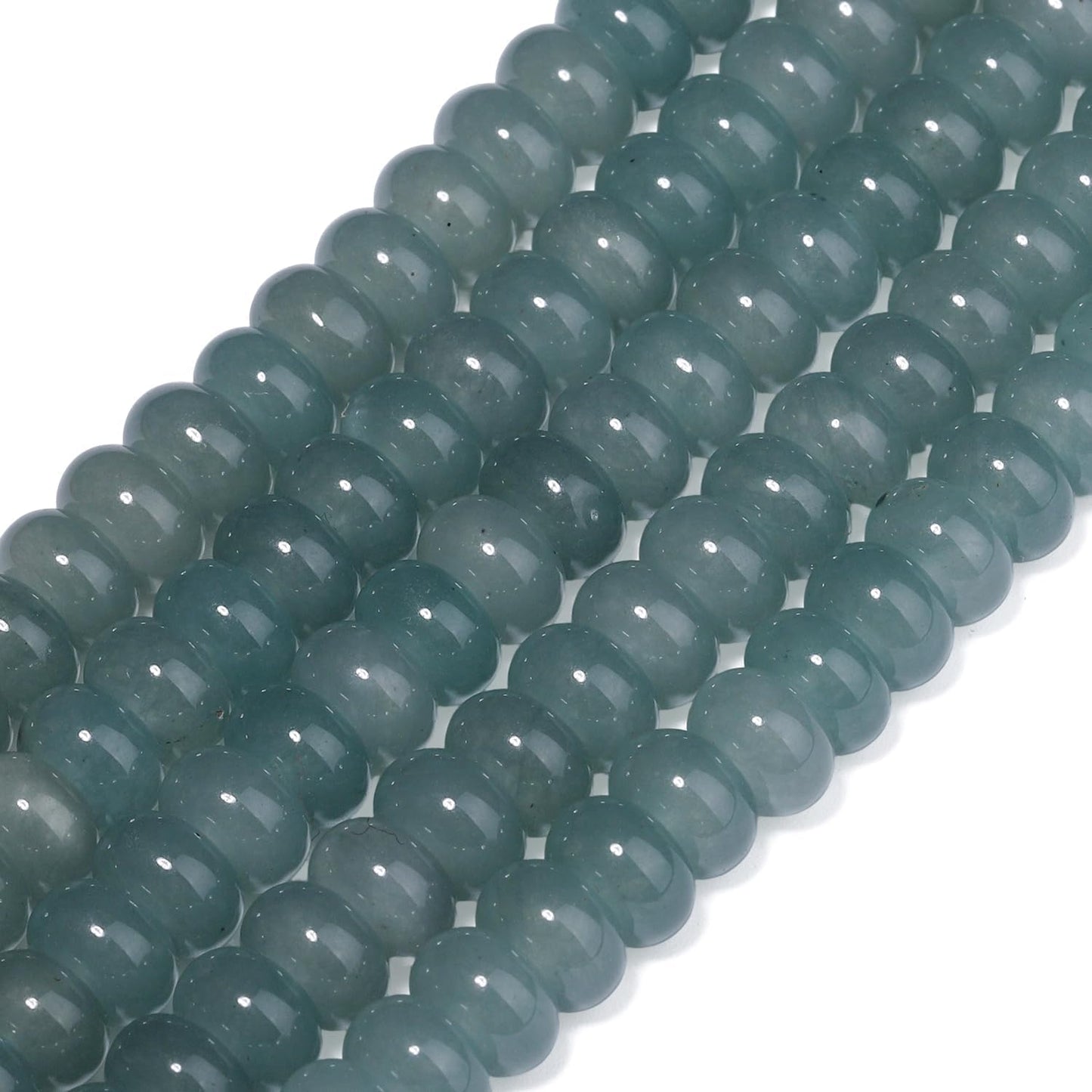 5x8mm Natural Green Lemon Jade Stone Rondelle Beads, 75PCS Spacer Round Loose Abacus Beads for Jewelry Making, Gemstone for Bracelet Necklace Earrings, Arts and Crafts