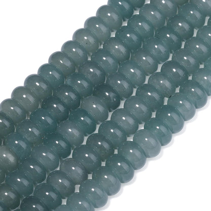 5x8mm Natural Green Lemon Jade Stone Rondelle Beads, 75PCS Spacer Round Loose Abacus Beads for Jewelry Making, Gemstone for Bracelet Necklace Earrings, Arts and Crafts