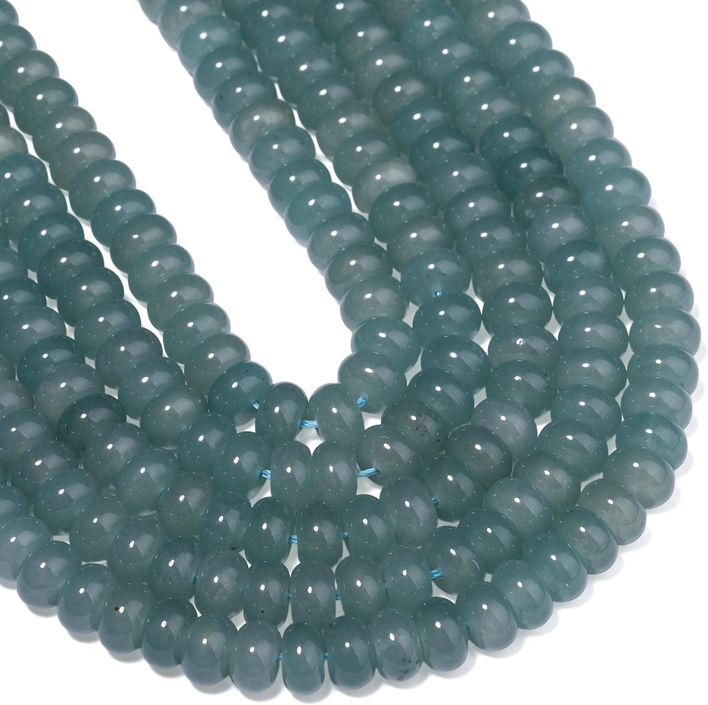 5x8mm Natural Green Lemon Jade Stone Rondelle Beads, 75PCS Spacer Round Loose Abacus Beads for Jewelry Making, Gemstone for Bracelet Necklace Earrings, Arts and Crafts