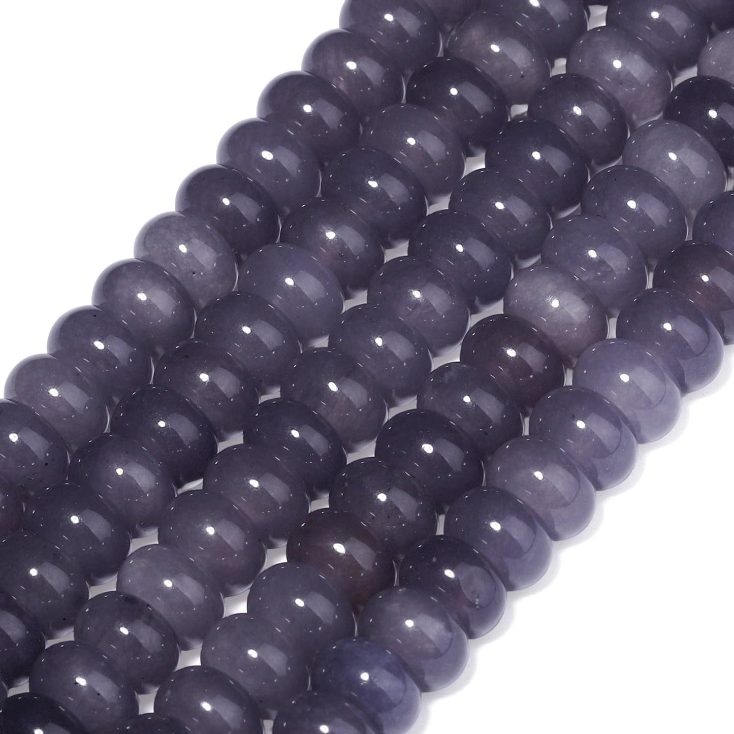 5x8mm Natural Green Lemon Jade Stone Rondelle Beads, 75PCS Spacer Round Loose Abacus Beads for Jewelry Making, Gemstone for Bracelet Necklace Earrings, Arts and Crafts