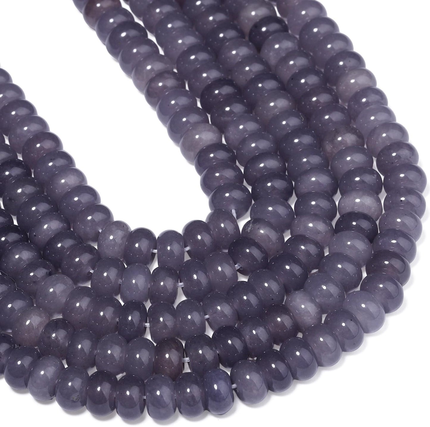 5x8mm Natural Green Lemon Jade Stone Rondelle Beads, 75PCS Spacer Round Loose Abacus Beads for Jewelry Making, Gemstone for Bracelet Necklace Earrings, Arts and Crafts