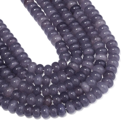 5x8mm Natural Green Lemon Jade Stone Rondelle Beads, 75PCS Spacer Round Loose Abacus Beads for Jewelry Making, Gemstone for Bracelet Necklace Earrings, Arts and Crafts