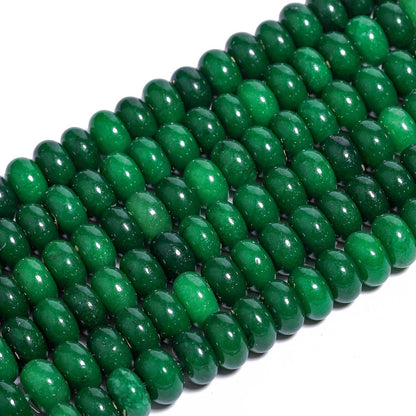 5x8mm Natural Green Lemon Jade Stone Rondelle Beads, 75PCS Spacer Round Loose Abacus Beads for Jewelry Making, Gemstone for Bracelet Necklace Earrings, Arts and Crafts