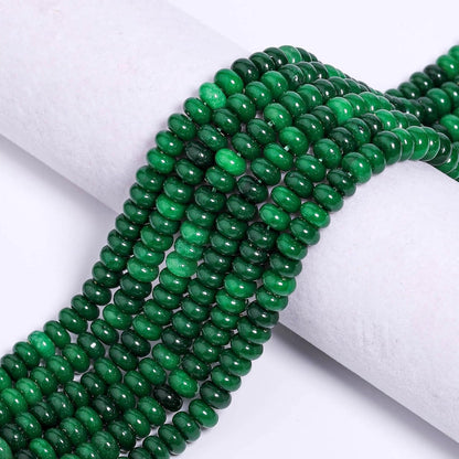 5x8mm Natural Green Lemon Jade Stone Rondelle Beads, 75PCS Spacer Round Loose Abacus Beads for Jewelry Making, Gemstone for Bracelet Necklace Earrings, Arts and Crafts
