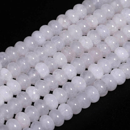 5x8mm Natural Green Lemon Jade Stone Rondelle Beads, 75PCS Spacer Round Loose Abacus Beads for Jewelry Making, Gemstone for Bracelet Necklace Earrings, Arts and Crafts