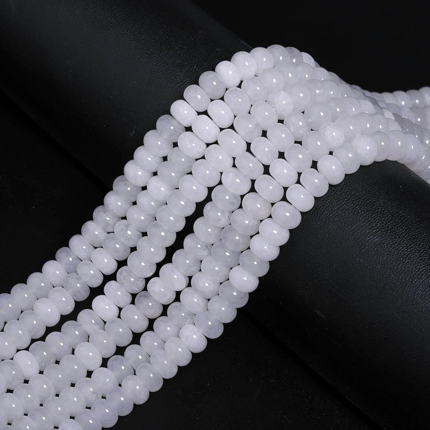 5x8mm Natural Green Lemon Jade Stone Rondelle Beads, 75PCS Spacer Round Loose Abacus Beads for Jewelry Making, Gemstone for Bracelet Necklace Earrings, Arts and Crafts