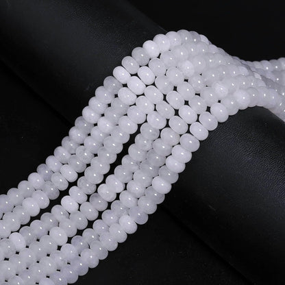 5x8mm Natural Green Lemon Jade Stone Rondelle Beads, 75PCS Spacer Round Loose Abacus Beads for Jewelry Making, Gemstone for Bracelet Necklace Earrings, Arts and Crafts