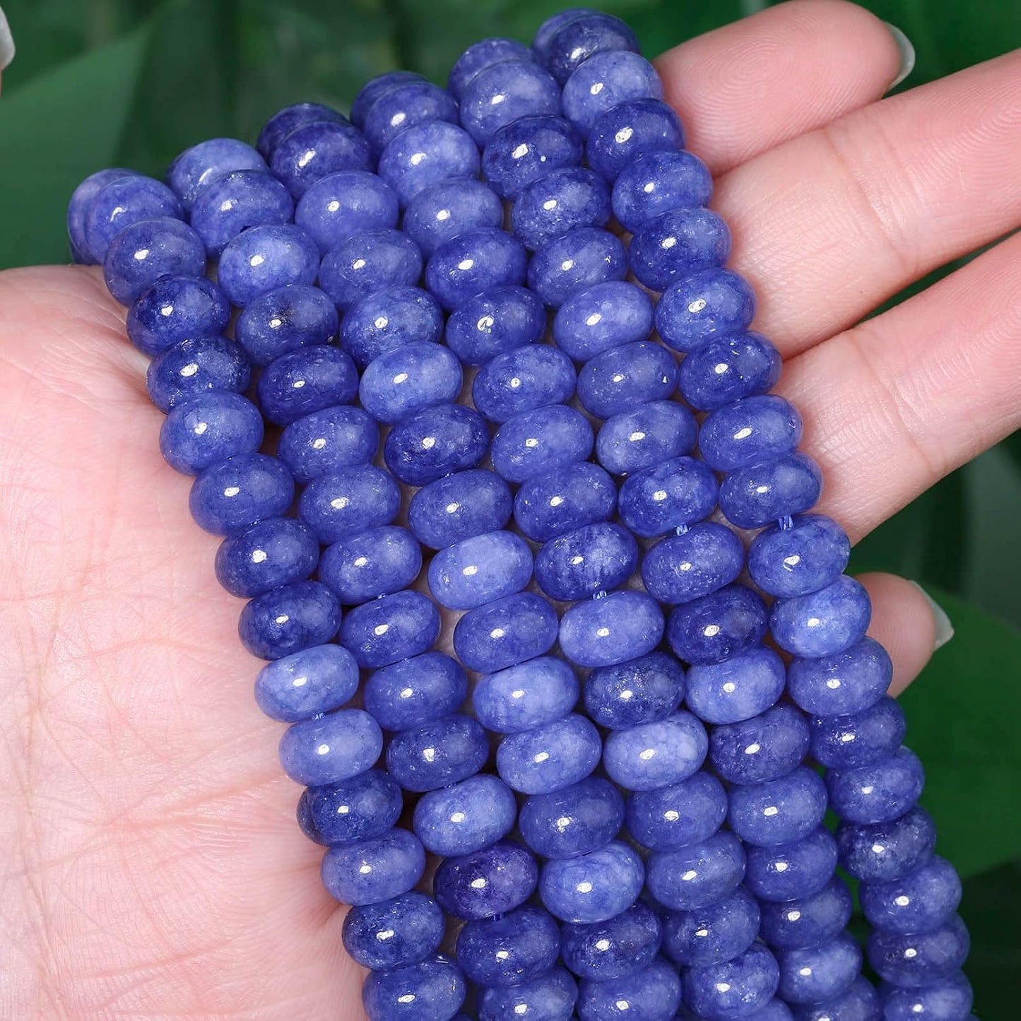 5x8mm Natural Green Lemon Jade Stone Rondelle Beads, 75PCS Spacer Round Loose Abacus Beads for Jewelry Making, Gemstone for Bracelet Necklace Earrings, Arts and Crafts