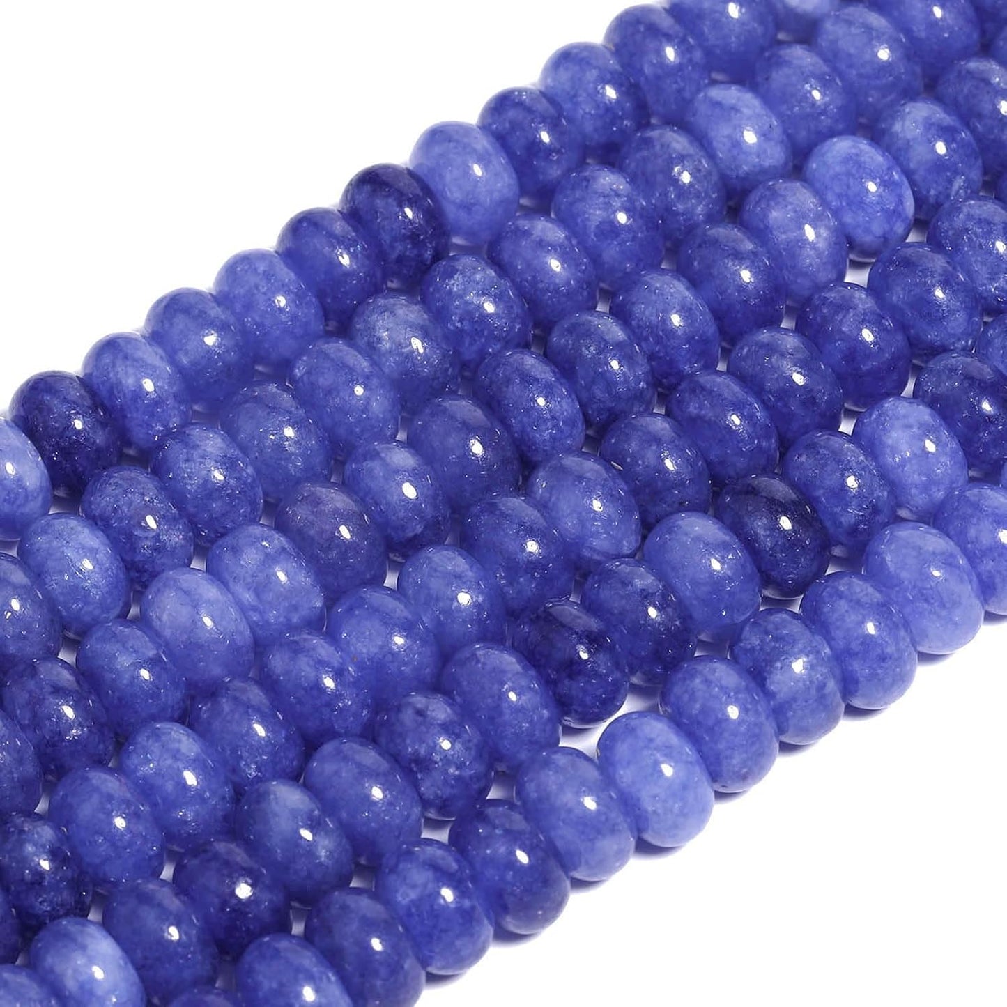 5x8mm Natural Green Lemon Jade Stone Rondelle Beads, 75PCS Spacer Round Loose Abacus Beads for Jewelry Making, Gemstone for Bracelet Necklace Earrings, Arts and Crafts
