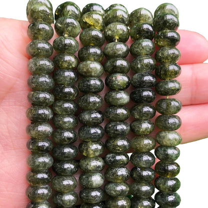 5x8mm Natural Green Lemon Jade Stone Rondelle Beads, 75PCS Spacer Round Loose Abacus Beads for Jewelry Making, Gemstone for Bracelet Necklace Earrings, Arts and Crafts