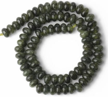 5x8mm Natural Green Lemon Jade Stone Rondelle Beads, 75PCS Spacer Round Loose Abacus Beads for Jewelry Making, Gemstone for Bracelet Necklace Earrings, Arts and Crafts