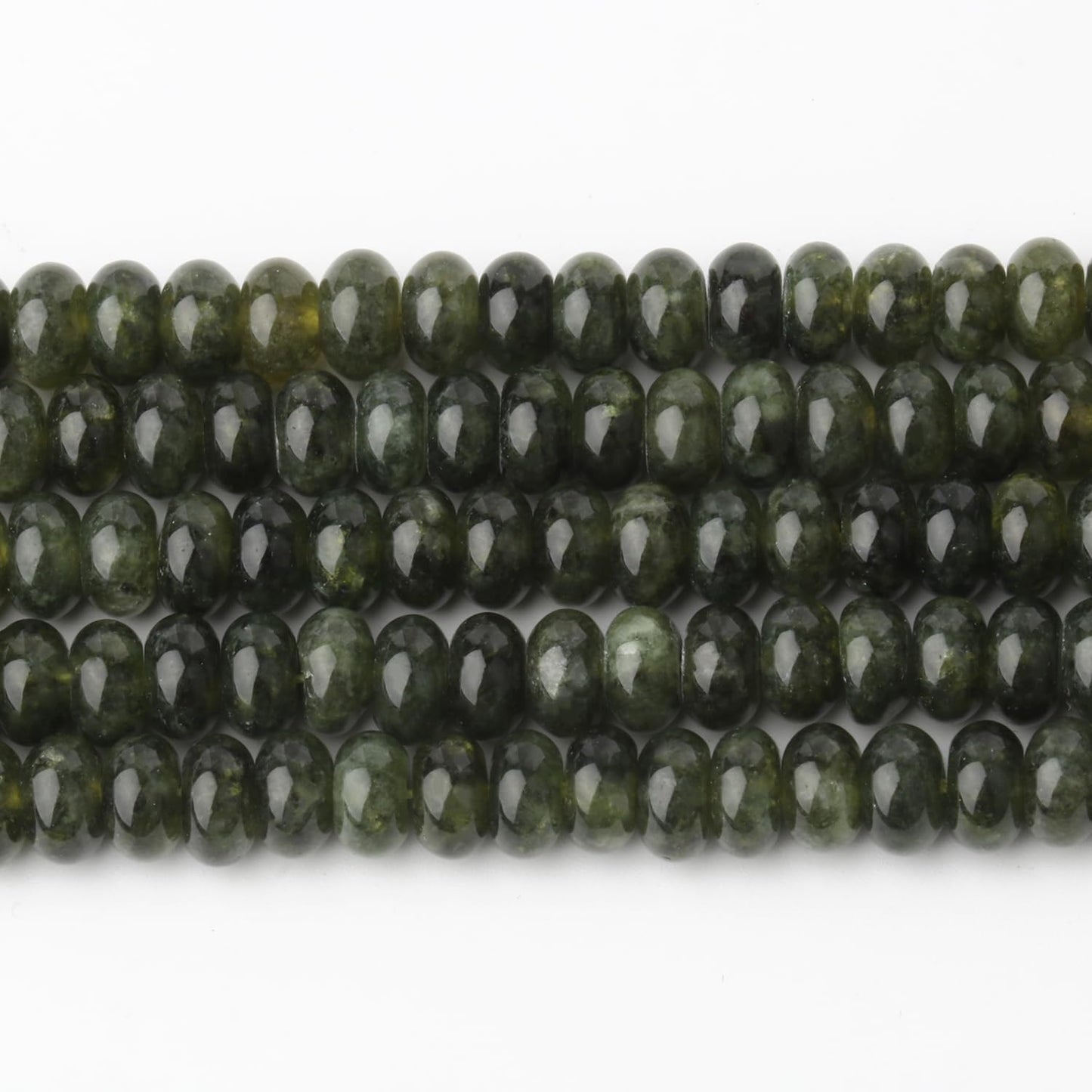 5x8mm Natural Green Lemon Jade Stone Rondelle Beads, 75PCS Spacer Round Loose Abacus Beads for Jewelry Making, Gemstone for Bracelet Necklace Earrings, Arts and Crafts