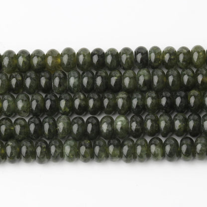 5x8mm Natural Green Lemon Jade Stone Rondelle Beads, 75PCS Spacer Round Loose Abacus Beads for Jewelry Making, Gemstone for Bracelet Necklace Earrings, Arts and Crafts
