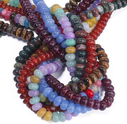 5x8mm Natural Green Lemon Jade Stone Rondelle Beads, 75PCS Spacer Round Loose Abacus Beads for Jewelry Making, Gemstone for Bracelet Necklace Earrings, Arts and Crafts