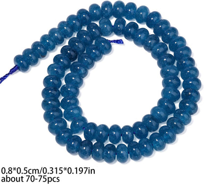 5x8mm Natural Green Lemon Jade Stone Rondelle Beads, 75PCS Spacer Round Loose Abacus Beads for Jewelry Making, Gemstone for Bracelet Necklace Earrings, Arts and Crafts