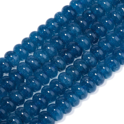 5x8mm Natural Green Lemon Jade Stone Rondelle Beads, 75PCS Spacer Round Loose Abacus Beads for Jewelry Making, Gemstone for Bracelet Necklace Earrings, Arts and Crafts