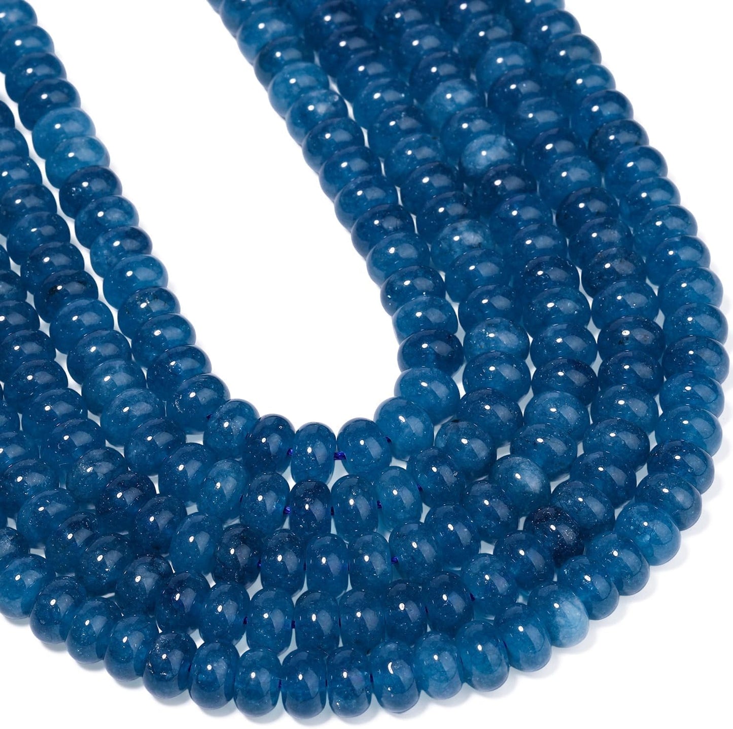 5x8mm Natural Green Lemon Jade Stone Rondelle Beads, 75PCS Spacer Round Loose Abacus Beads for Jewelry Making, Gemstone for Bracelet Necklace Earrings, Arts and Crafts