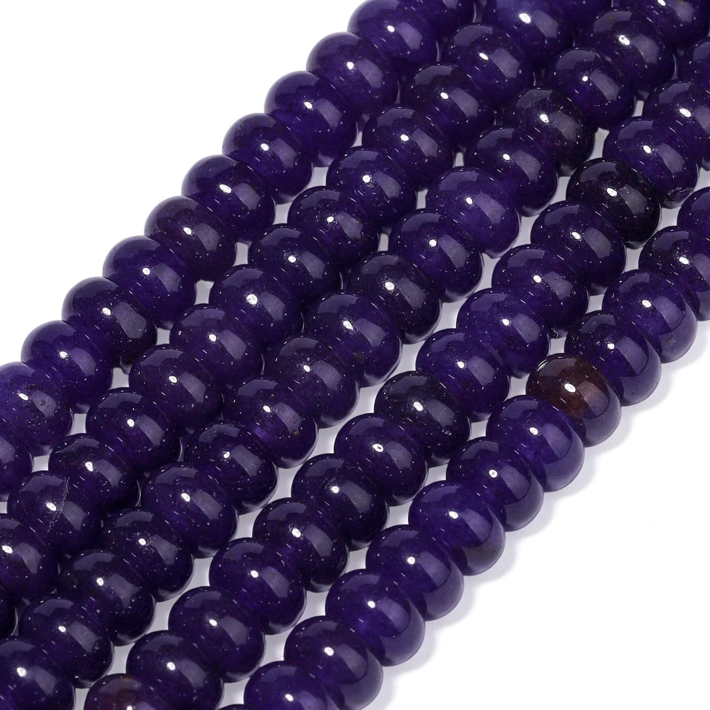 5x8mm Natural Green Lemon Jade Stone Rondelle Beads, 75PCS Spacer Round Loose Abacus Beads for Jewelry Making, Gemstone for Bracelet Necklace Earrings, Arts and Crafts