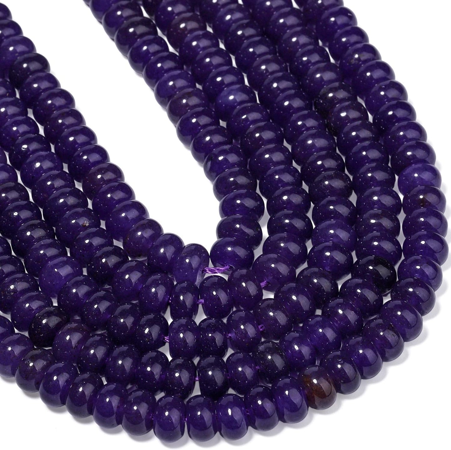 5x8mm Natural Green Lemon Jade Stone Rondelle Beads, 75PCS Spacer Round Loose Abacus Beads for Jewelry Making, Gemstone for Bracelet Necklace Earrings, Arts and Crafts