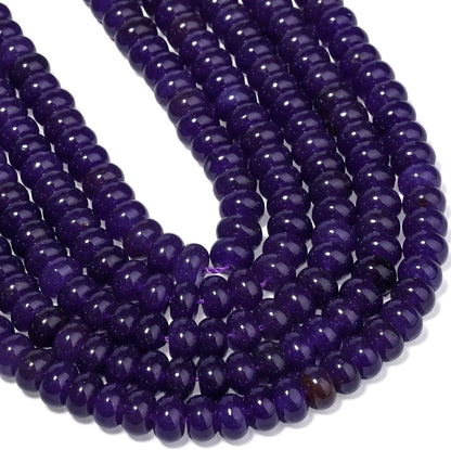 5x8mm Natural Green Lemon Jade Stone Rondelle Beads, 75PCS Spacer Round Loose Abacus Beads for Jewelry Making, Gemstone for Bracelet Necklace Earrings, Arts and Crafts