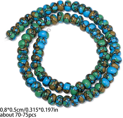 5x8mm Natural Green Lemon Jade Stone Rondelle Beads, 75PCS Spacer Round Loose Abacus Beads for Jewelry Making, Gemstone for Bracelet Necklace Earrings, Arts and Crafts