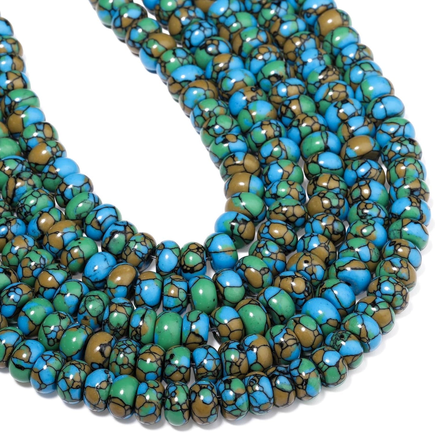 5x8mm Natural Green Lemon Jade Stone Rondelle Beads, 75PCS Spacer Round Loose Abacus Beads for Jewelry Making, Gemstone for Bracelet Necklace Earrings, Arts and Crafts