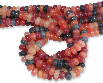 5x8mm Natural Green Lemon Jade Stone Rondelle Beads, 75PCS Spacer Round Loose Abacus Beads for Jewelry Making, Gemstone for Bracelet Necklace Earrings, Arts and Crafts