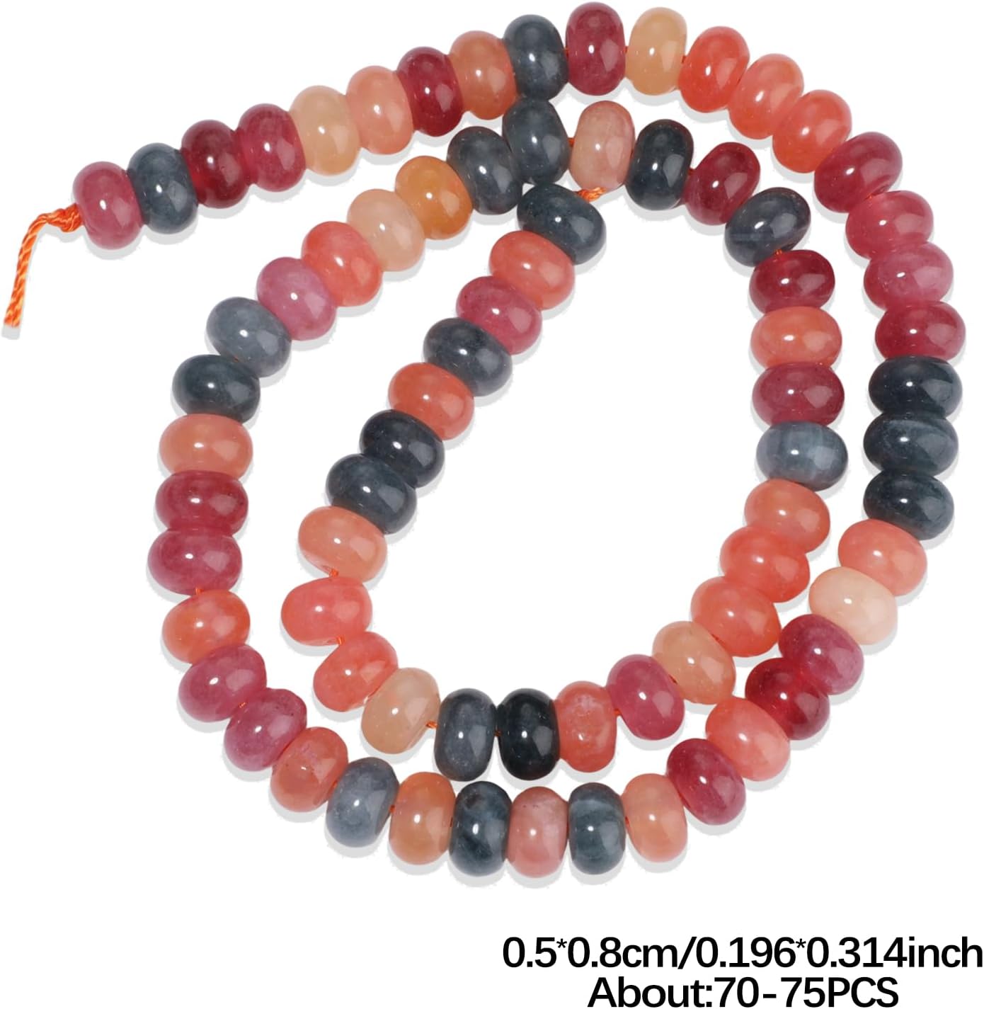 5x8mm Natural Green Lemon Jade Stone Rondelle Beads, 75PCS Spacer Round Loose Abacus Beads for Jewelry Making, Gemstone for Bracelet Necklace Earrings, Arts and Crafts