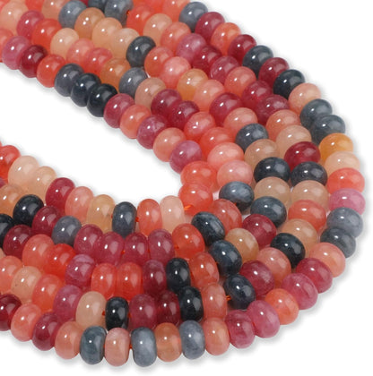 5x8mm Natural Green Lemon Jade Stone Rondelle Beads, 75PCS Spacer Round Loose Abacus Beads for Jewelry Making, Gemstone for Bracelet Necklace Earrings, Arts and Crafts