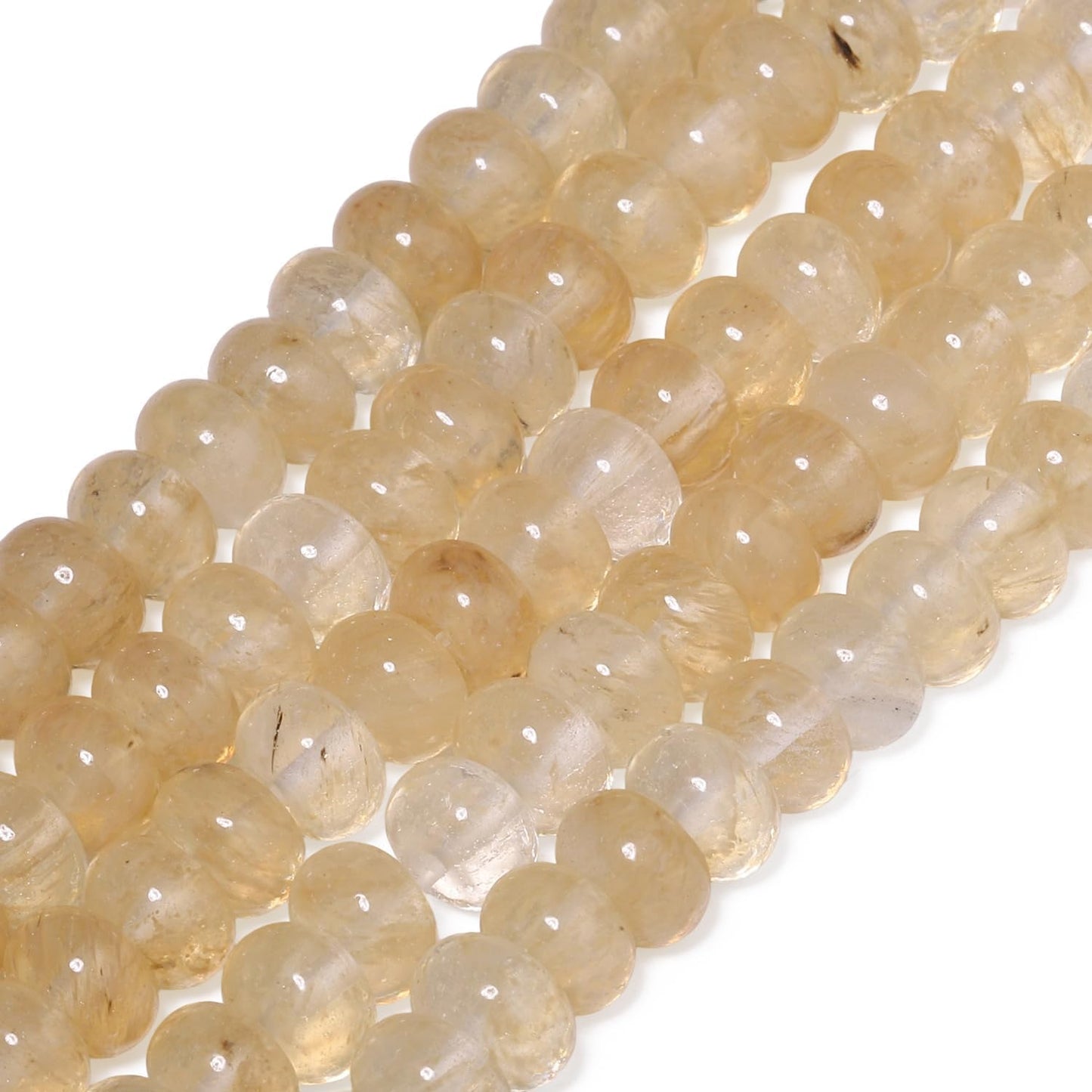 5x8mm Natural Green Lemon Jade Stone Rondelle Beads, 75PCS Spacer Round Loose Abacus Beads for Jewelry Making, Gemstone for Bracelet Necklace Earrings, Arts and Crafts