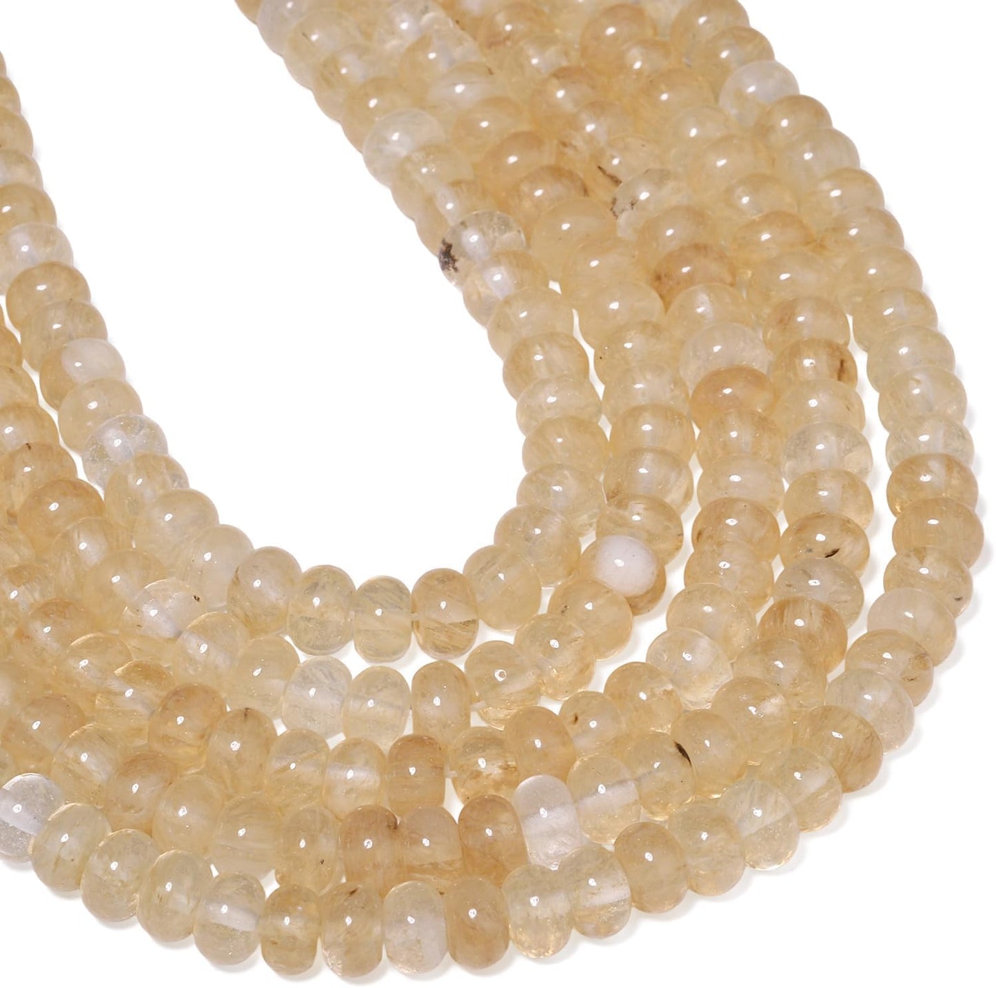 5x8mm Natural Green Lemon Jade Stone Rondelle Beads, 75PCS Spacer Round Loose Abacus Beads for Jewelry Making, Gemstone for Bracelet Necklace Earrings, Arts and Crafts
