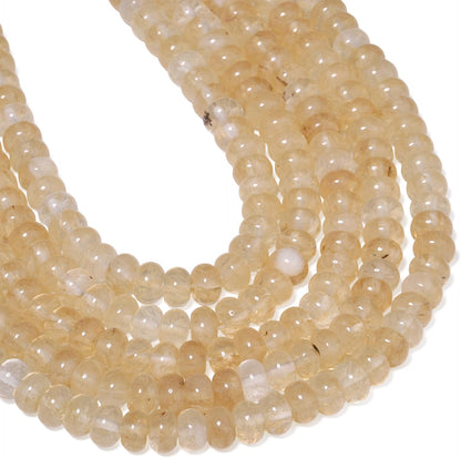 5x8mm Natural Green Lemon Jade Stone Rondelle Beads, 75PCS Spacer Round Loose Abacus Beads for Jewelry Making, Gemstone for Bracelet Necklace Earrings, Arts and Crafts