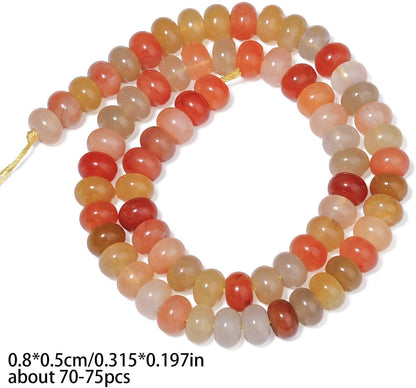 5x8mm Natural Green Lemon Jade Stone Rondelle Beads, 75PCS Spacer Round Loose Abacus Beads for Jewelry Making, Gemstone for Bracelet Necklace Earrings, Arts and Crafts