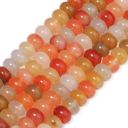5x8mm Natural Green Lemon Jade Stone Rondelle Beads, 75PCS Spacer Round Loose Abacus Beads for Jewelry Making, Gemstone for Bracelet Necklace Earrings, Arts and Crafts