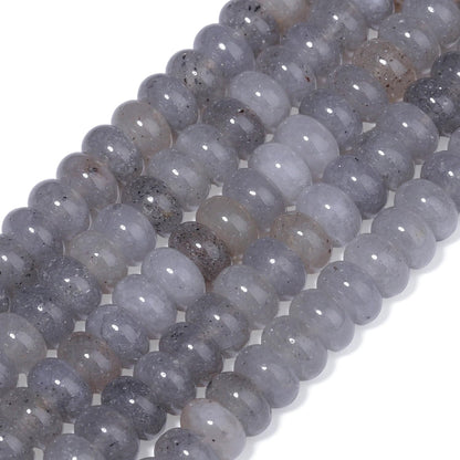 5x8mm Natural Green Lemon Jade Stone Rondelle Beads, 75PCS Spacer Round Loose Abacus Beads for Jewelry Making, Gemstone for Bracelet Necklace Earrings, Arts and Crafts