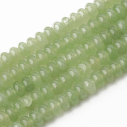 5x8mm Natural Green Lemon Jade Stone Rondelle Beads, 75PCS Spacer Round Loose Abacus Beads for Jewelry Making, Gemstone for Bracelet Necklace Earrings, Arts and Crafts