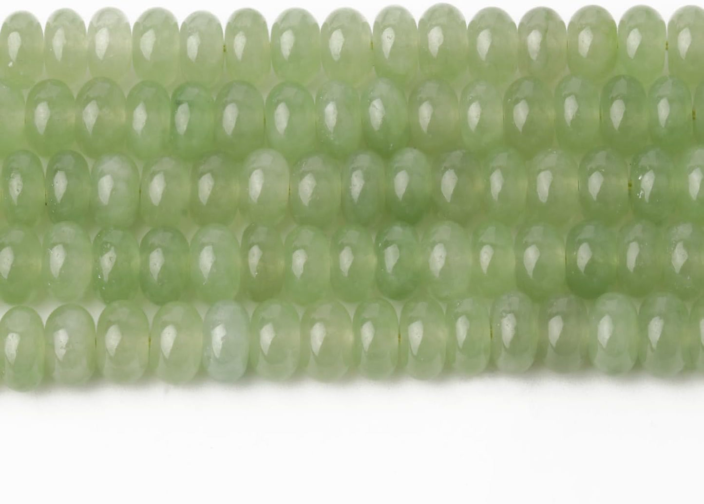 5x8mm Natural Green Lemon Jade Stone Rondelle Beads, 75PCS Spacer Round Loose Abacus Beads for Jewelry Making, Gemstone for Bracelet Necklace Earrings, Arts and Crafts