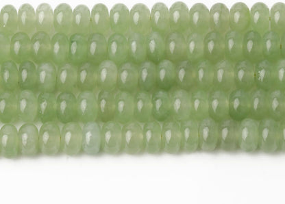5x8mm Natural Green Lemon Jade Stone Rondelle Beads, 75PCS Spacer Round Loose Abacus Beads for Jewelry Making, Gemstone for Bracelet Necklace Earrings, Arts and Crafts