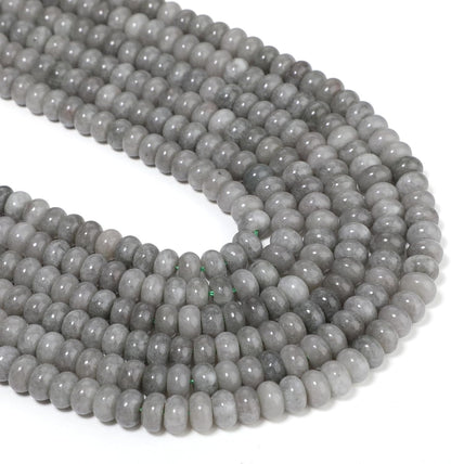 5x8mm Natural Green Lemon Jade Stone Rondelle Beads, 75PCS Spacer Round Loose Abacus Beads for Jewelry Making, Gemstone for Bracelet Necklace Earrings, Arts and Crafts