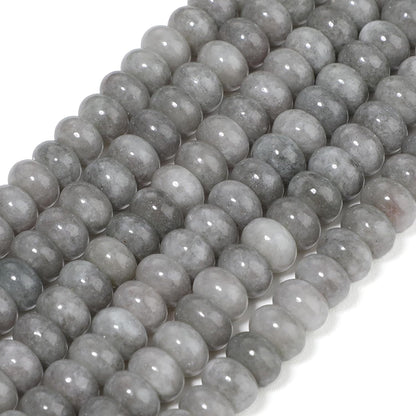 5x8mm Natural Green Lemon Jade Stone Rondelle Beads, 75PCS Spacer Round Loose Abacus Beads for Jewelry Making, Gemstone for Bracelet Necklace Earrings, Arts and Crafts