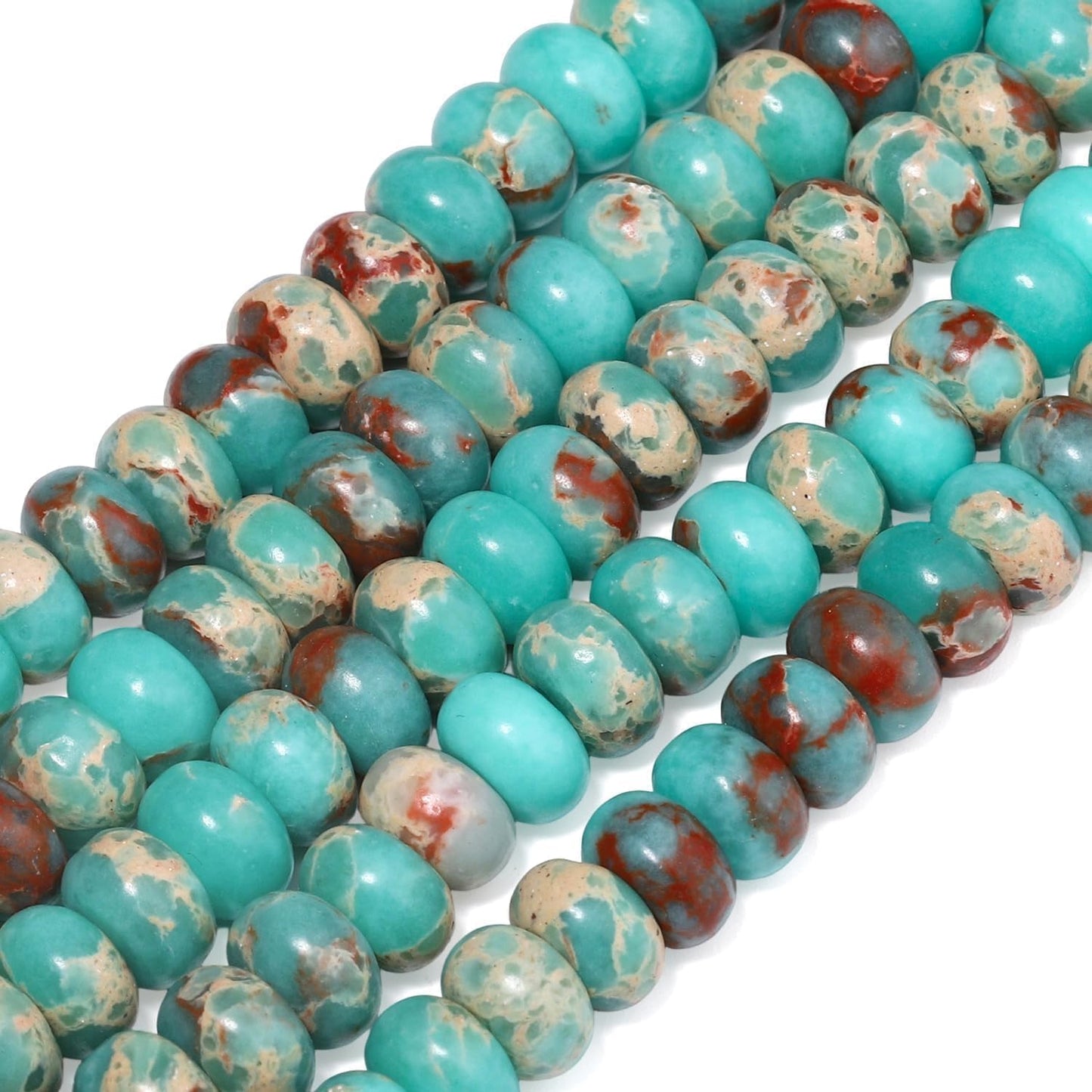5x8mm Natural Green Lemon Jade Stone Rondelle Beads, 75PCS Spacer Round Loose Abacus Beads for Jewelry Making, Gemstone for Bracelet Necklace Earrings, Arts and Crafts