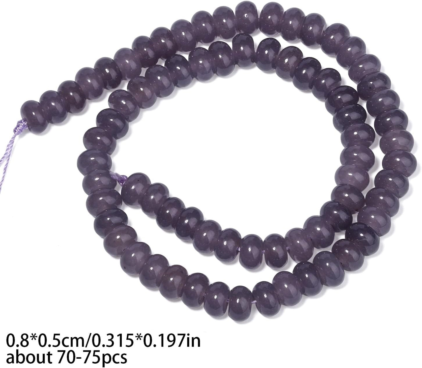 5x8mm Natural Green Lemon Jade Stone Rondelle Beads, 75PCS Spacer Round Loose Abacus Beads for Jewelry Making, Gemstone for Bracelet Necklace Earrings, Arts and Crafts