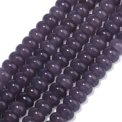 5x8mm Natural Green Lemon Jade Stone Rondelle Beads, 75PCS Spacer Round Loose Abacus Beads for Jewelry Making, Gemstone for Bracelet Necklace Earrings, Arts and Crafts